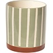 Eja International Bloempot met lijnen - Verte/brown 11xø10 cm