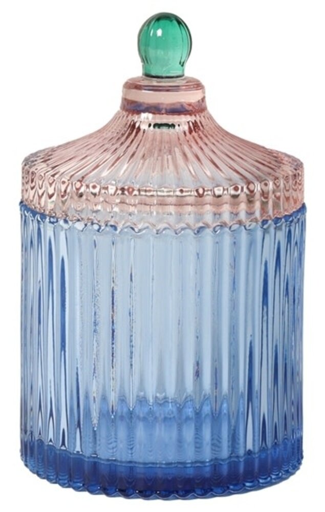 Eja International Bonbonniere w/stripes - Blue/rose