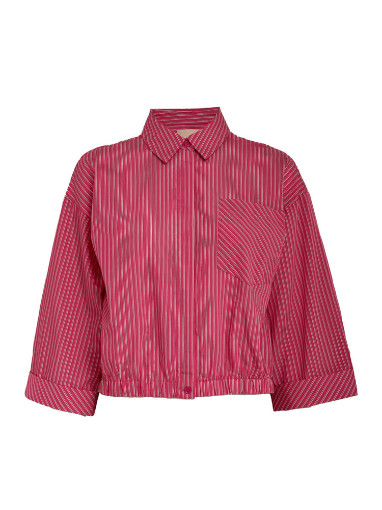 Peppercorn Ommie Shirt - Fuchsia Fedora Stripe