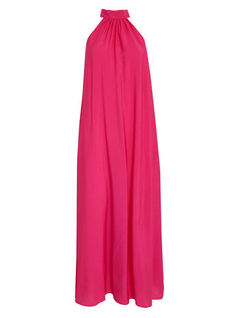 Peppercorn Opeya Solid Halterneck Dress - Fuchsia Fedora