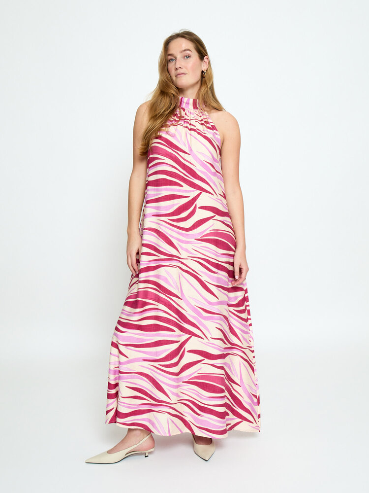 Peppercorn Opeya Halterneck Dress - Fuchsia Feodora Print