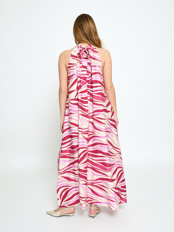 Peppercorn Opeya Halterneck Dress - Fuchsia Feodora Print