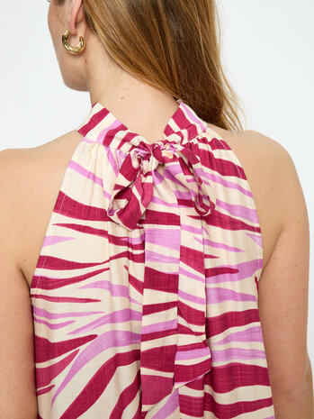Peppercorn Opeya Halterneck Dress - Fuchsia Feodora Print