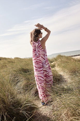 Peppercorn Opeya Halterneck Dress - Fuchsia Feodora Print