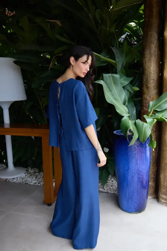 ICHI Katico Pants - True Navy Melange