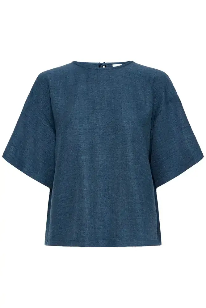 ICHI Katico Shirt - True Navy Melange