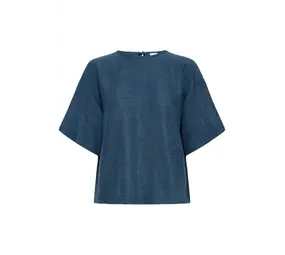 ICHI Katico Shirt - True Navy Melange