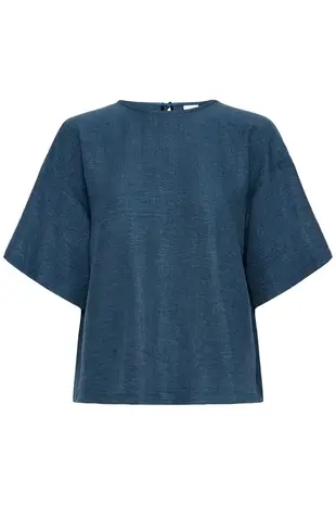 ICHI Katico Shirt - True Navy Melange