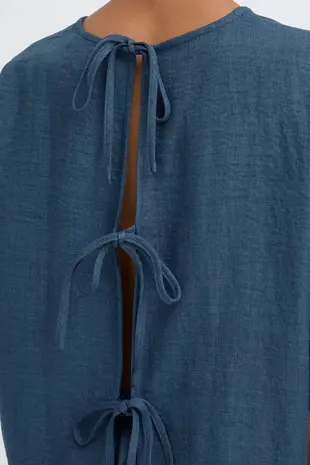 ICHI Katico Shirt - True Navy Melange