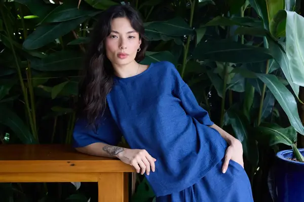 ICHI Katico Shirt - True Navy Melange