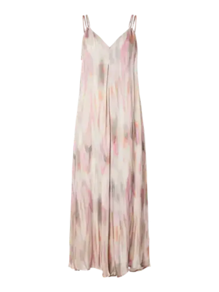 YAS Jamilla Strap Long Dress - Pale Peach Jamilla Print