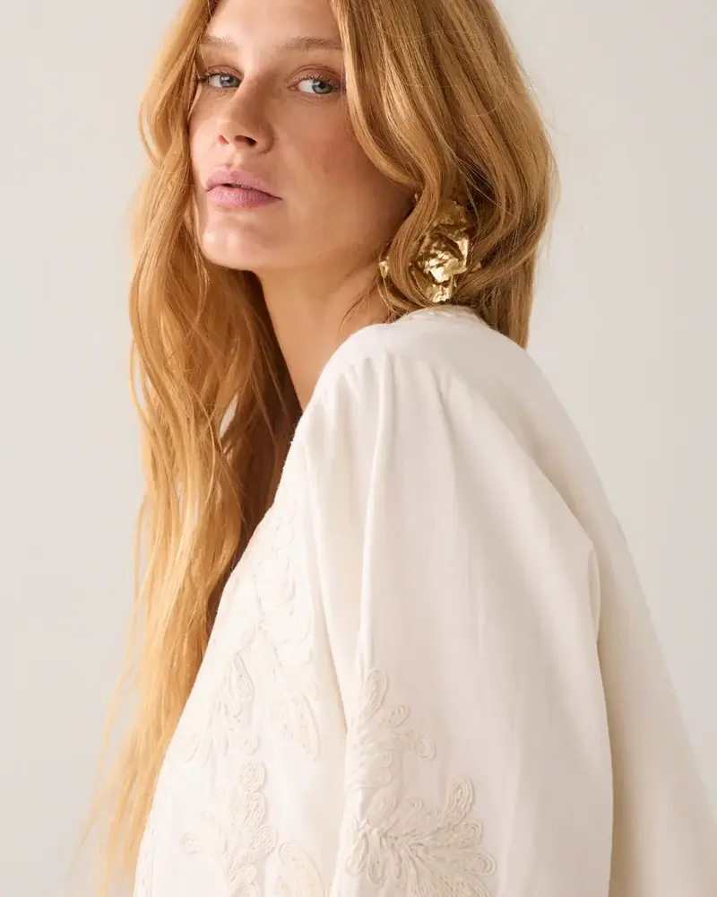 Summum Woman Jacket Embroidery - Ivory