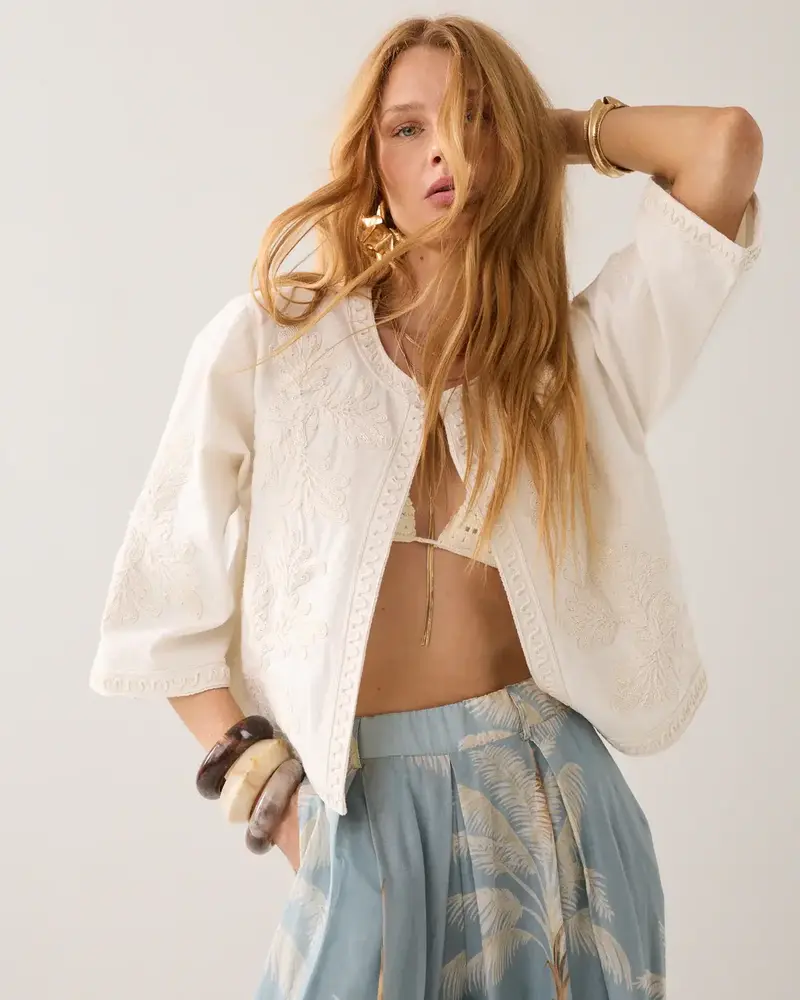 Summum Woman Jacket Embroidery - Ivory