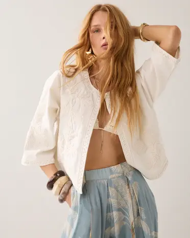 Summum Woman Jacket Embroidery - Ivory