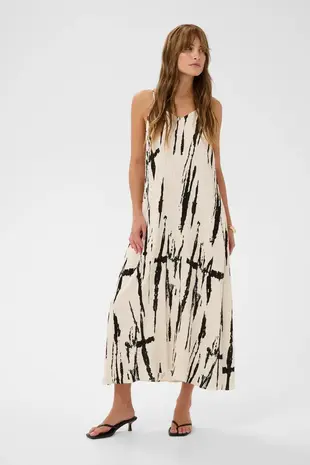 Culture Ora Strap Dress - White/Black Mix
