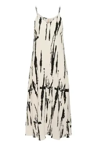 Culture Ora Strap Dress - White/Black Mix