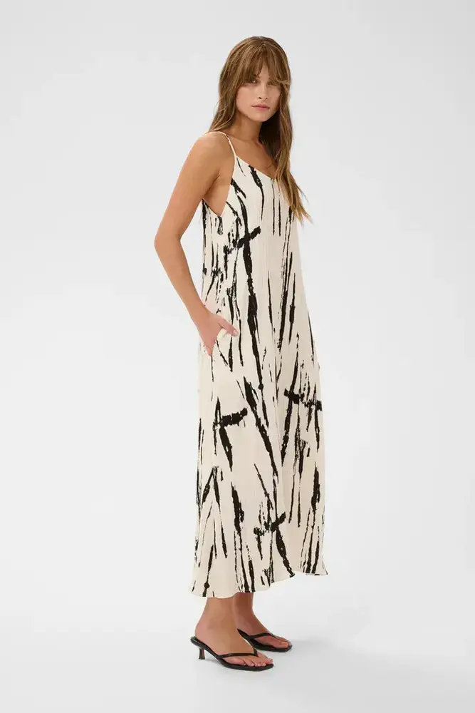 Culture Ora Strap Dress - White/Black Mix