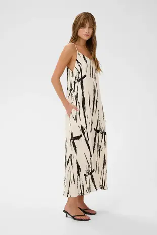 Culture Ora Strap Dress - White/Black Mix