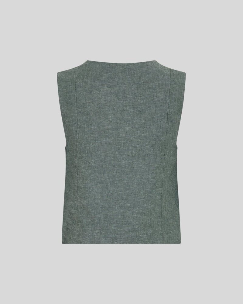 MSCH Viana Ginia V Neck Waistcoat - Laurel Wreath Melange