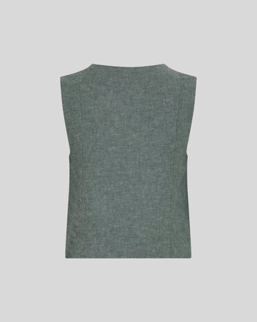 MSCH Viana Ginia V Neck Waistcoat - Laurel Wreath Melange