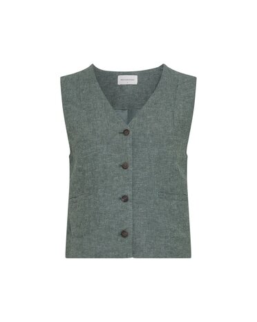 MSCH Viana Ginia V Neck Waistcoat - Laurel Wreath Melange