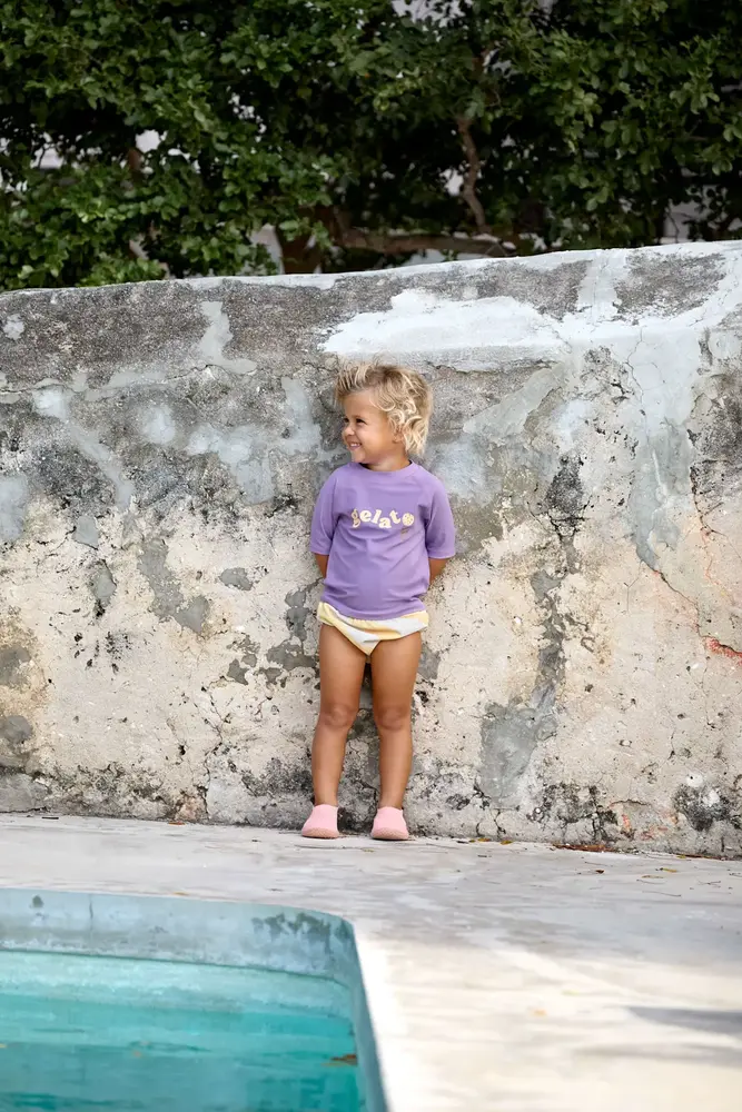 Lässig Short Sleeve Rashguard - Purple