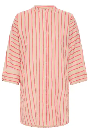 ICHI Foxa Shirt Stripe - Azalea Stripe
