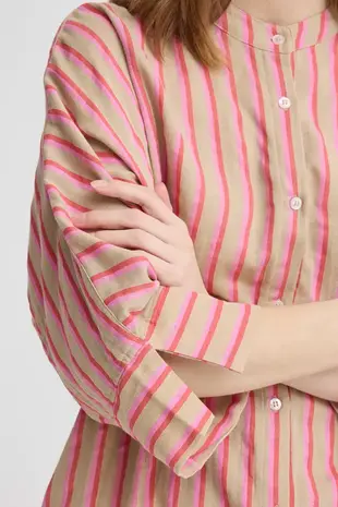 ICHI Foxa Shirt Stripe - Azalea Stripe