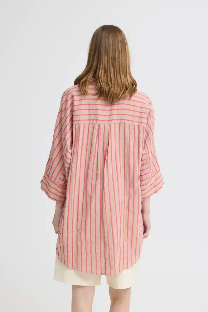 ICHI Foxa Shirt Stripe - Azalea Stripe