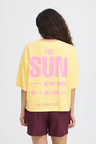 ICHI Nica Shirt - Mellow Yellow/Wild Orchid