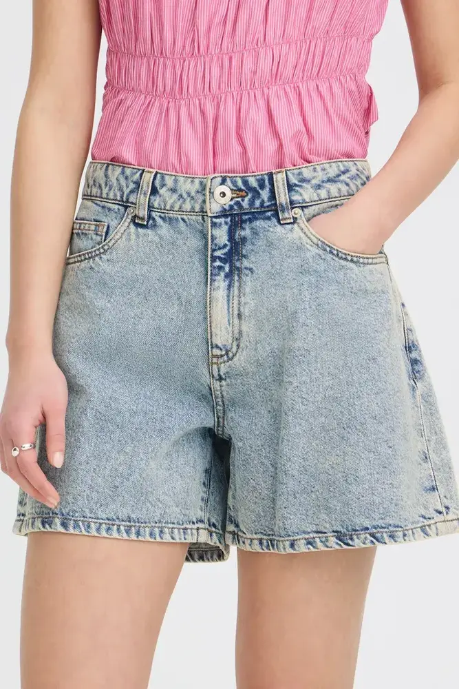 ICHI Aveny Short - Light Blue Bleached