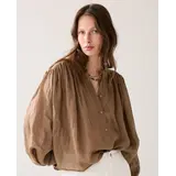 Summum Woman Blouse Ramie – Deep Fig