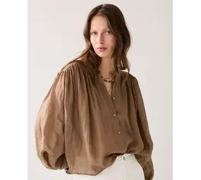 Summum Woman Blouse Ramie – Deep Fig