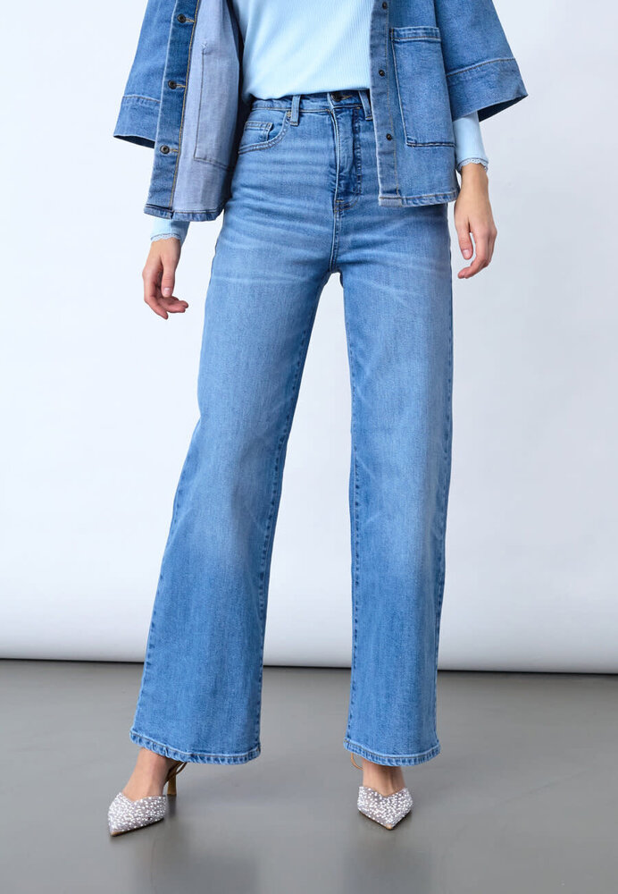 SistersPoint Owi Wide Jeans – Med Blue