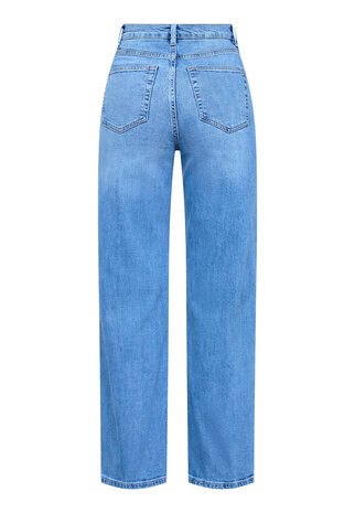 SistersPoint Owi Wide Jeans – Med Blue