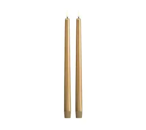 Uyuni LED slim taper candle Smooth, Gold Finish - 2,3x32 cm