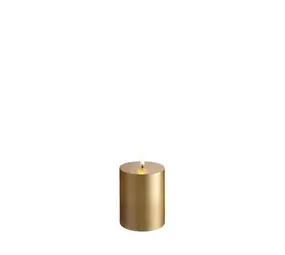 Uyuni LED pillar candle Smooth - 7,8x10cm Gold Finish