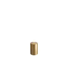 Uyuni LED pillar candle Smooth - 5x7,5cm Gold Finish