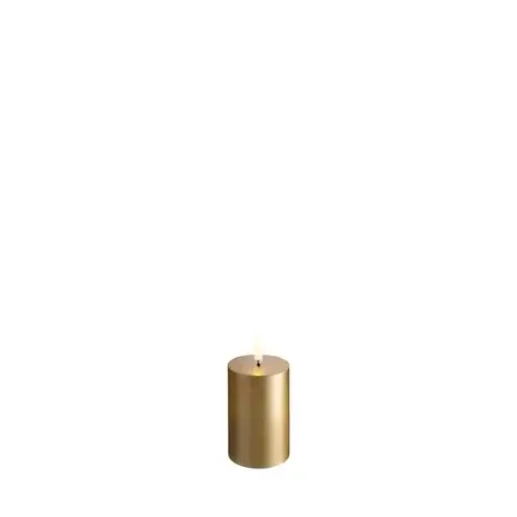 Uyuni LED pillar candle Smooth - 5x7,5cm Gold Finish
