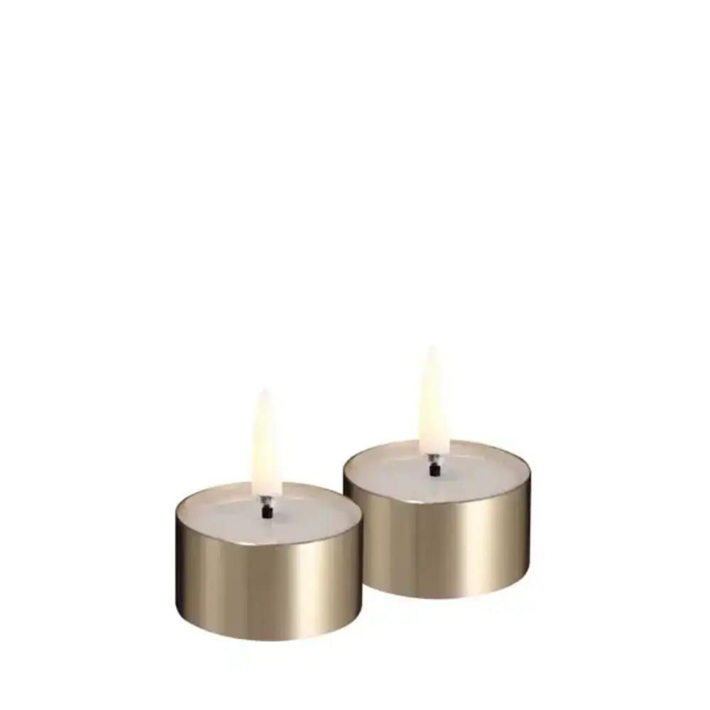 Uyuni LED melted tealight, Brass finish, 2-pack, 4,1x2,3 cm