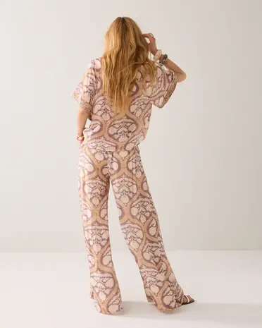 Summum Woman Trousers Art deco print – Multicolour