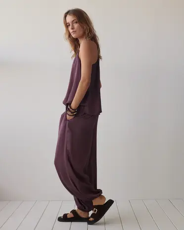 Summum Woman Trousers Silky touch – Deep Fig