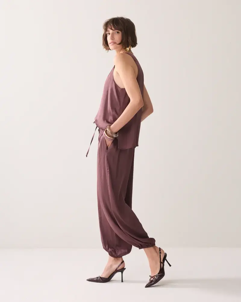 Summum Woman Trousers Silky touch – Deep Fig