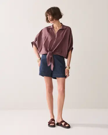 Summum Woman Blouse batsleeves – Deep Fig