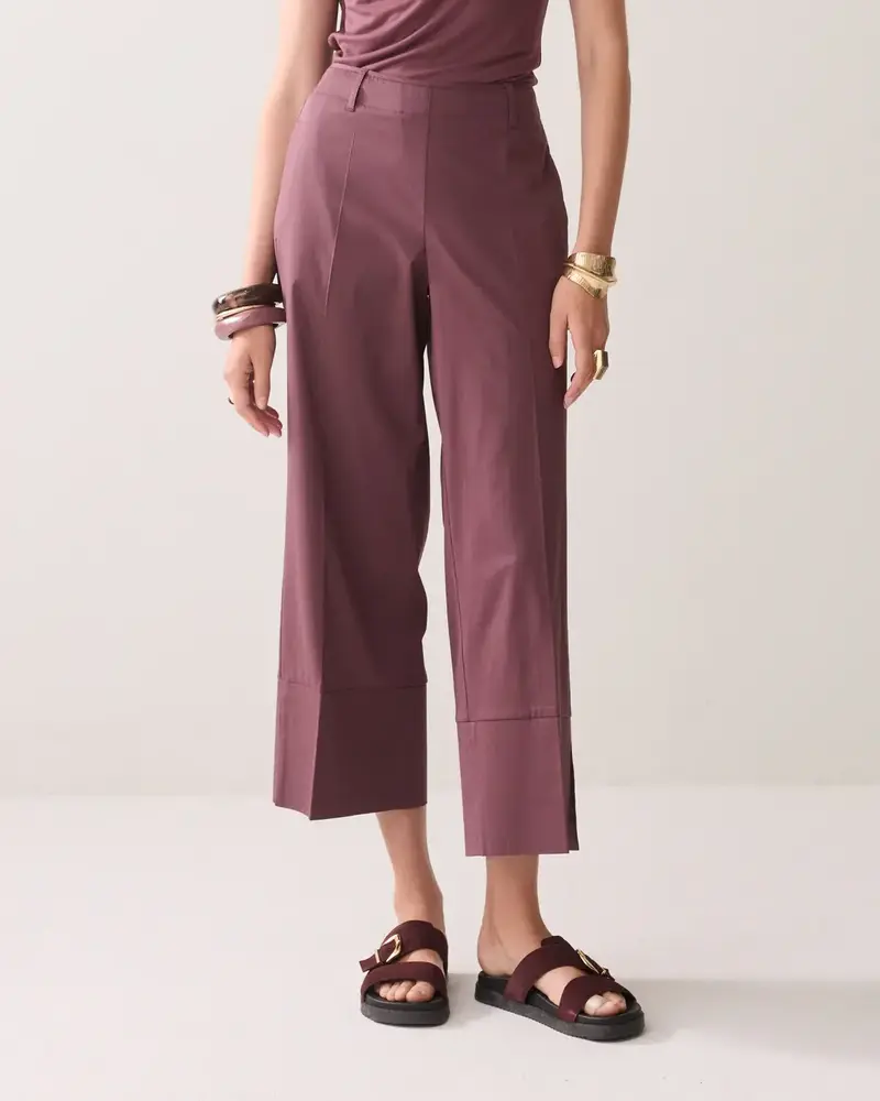 Summum Woman Trousers Cotton stretch – Deep Fig
