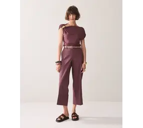 Summum Woman Trousers Cotton stretch – Deep Fig