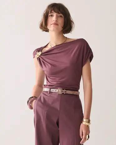 Summum Woman Trousers Cotton stretch – Deep Fig