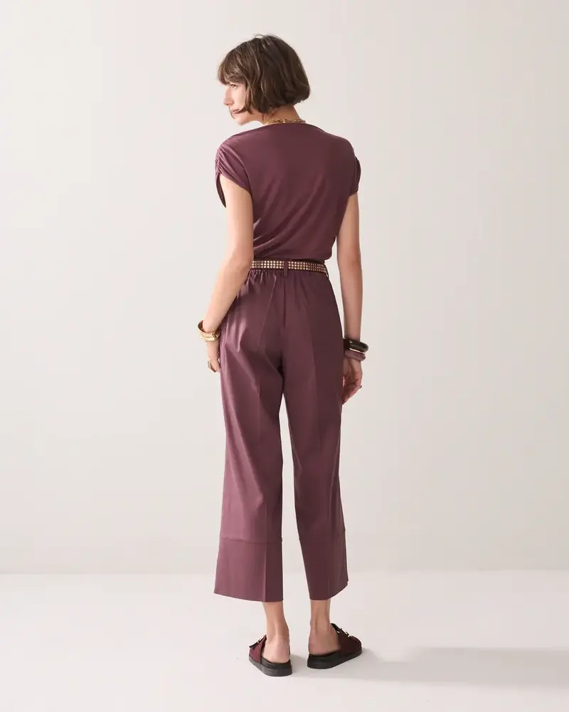 Summum Woman Trousers Cotton stretch – Deep Fig