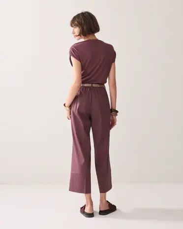 Summum Woman Trousers Cotton stretch – Deep Fig