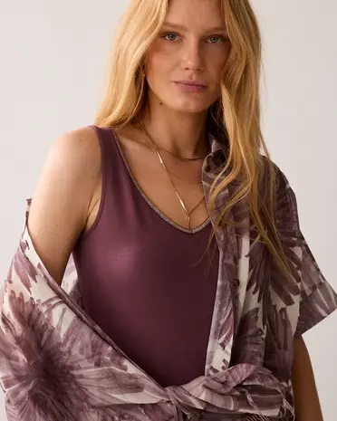 Summum Woman Top basic – Deep Fig